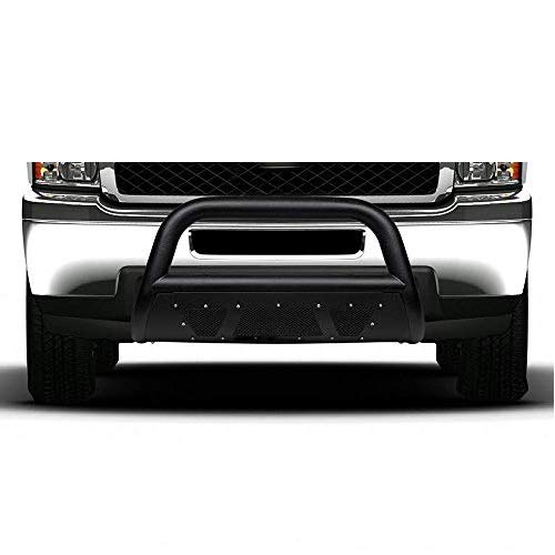 VXMOTOR- for 2010-2018 Toyota 4Runner Textured Black Studded Mesh Bull Bar Brush Push Front Bumper Grill Grille Guard with Skid Plate